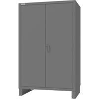 Armoire avec portes encastr&eacute;es en panneau perfor&eacute;, Acier, 4 Tablettes, 78" h x 48" la x 30" P, Gris Sidevic Inc.