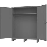 Armoire avec barre de suspension et portes encastr&eacute;es standards, Acier, 78" h x 60" la x 24" P, Gris Sidevic Inc.