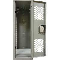 Vented Lockers, 2 -tier, 12" x 18" x 88", Steel, Grey, Knocked Down, Perforated Sidevic Inc.