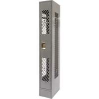 Vented Lockers, 12" x 18" x 78", Steel, Grey, Knocked Down, Perforated Sidevic Inc.