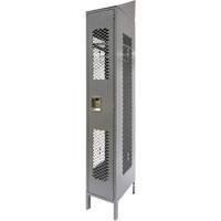 Vented Lockers, 12" x 18" x 88", Steel, Grey, Knocked Down, Perforated Sidevic Inc.