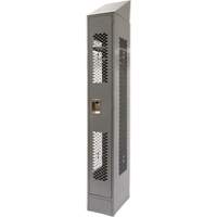 Vented Lockers, 12" x 18" x 88", Steel, Grey, Knocked Down, Perforated Sidevic Inc.