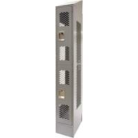 Vented Lockers, 2 -tier, 12" x 18" x 88", Steel, Grey, Knocked Down, Perforated Sidevic Inc.