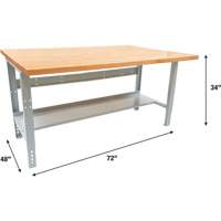 Industrial Modular Workbench, 1000 lbs. Cap., 72" W x 48" D Sidevic Inc.
