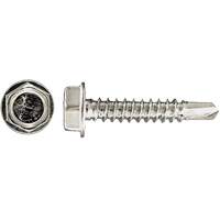 Drill-X Self-Drilling Hex Washer, #14 x 1" L, Zinc Plated Sidevic Inc.