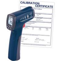 Infrared Thermometer with Calibration Certificate, -25.6°- 752° F ( -32° - 400° C ), 12:1, Adjustable Emmissivity Sidevic Inc.