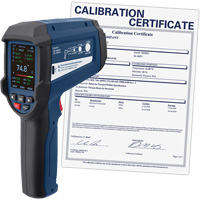 Professional Infrared Thermometer with Integrated Type K Thermocouple & Calibration Certificate, -58 - 3362°F (-50 - 1850°C), 55:1, Adjustable Emmissivity Sidevic Inc.