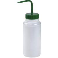 Wide-Mouth Polyethylene Wash Bottle with Green Polypropylene Cap Sidevic Inc.