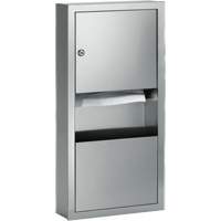 Combination Towel Dispenser with Waste Receptacle, Manual, 14" W x 4" D x 28" H Sidevic Inc.