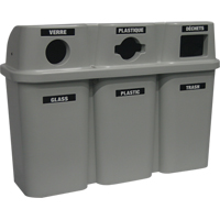 Contenants de recyclage Bullseye, Bord de rue, Plastique, 3 x 22 gal. US Sidevic Inc.