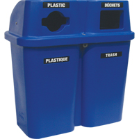 Contenants de recyclage Bullseye, Bord de rue, Plastique, 2 x 22 gal. US Sidevic Inc.