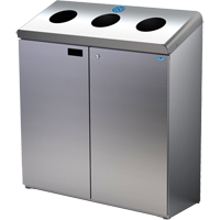 Floor Standing Recycling Station, Bulk, Stainless Steel, 42 gal. Sidevic Inc.