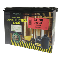 Contractor Liners, Strong, 30" W x 48" L, 4 mils, Black, 124.91 L (33 Gal.) Capacity Sidevic Inc.