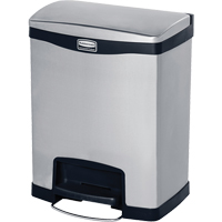 Slim Jim&reg; Waste Container, Stainless Steel, 8 US gal. Capacity Sidevic Inc.