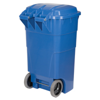 Bac de recyclage roulant, Bord de rue, Poly&eacute;thyl&egrave;ne, 65 gal. US Sidevic Inc.