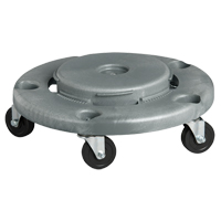 Socle roulant pour contenant &agrave; d&eacute;chets, Poly&eacute;thyl&egrave;ne, Gris, Convient aux contenants 24" dia. Sidevic Inc.