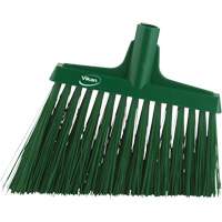 Angle Broom Head, X-Coarse Bristles, 12", Polyester, Green Sidevic Inc.