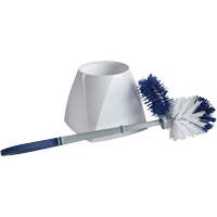 Toilet Brush with Lip & Holder, 15" L, Synthetic Bristles, White Sidevic Inc.