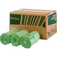 Certified Compostable Bags, Regular, 17" L x 17" W, Green, 10 L (3 Gal.) Capacity Sidevic Inc.