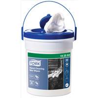 Lingettes humides nettoyantes pour les mains en seau, 58 lingettes, 10-3/5" x 10-3/5" Sidevic Inc.