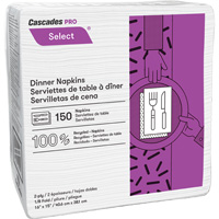 Pro Select&reg; 1/8 Fold Dinner Napkin, 2 Ply, 15" x 16" Sidevic Inc.