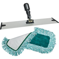 Dust Mop Pad & Frame, Hook and Loop Style, Polyester, 18" L x 5-3/4" W Sidevic Inc.