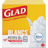 Small 25L Febreze Garbage Bags, Regular, 20" W x 20" L, White Sidevic Inc.