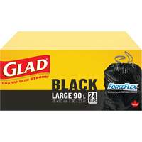 90L Garbage Bags, Regular, 30" W x 33" L, Black Sidevic Inc.