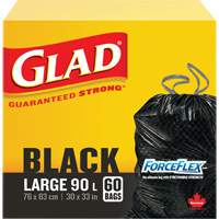 90L Garbage Bags, Regular, 30" W x 33" L, Black Sidevic Inc.