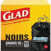 90L Garbage Bags, Regular, 30" W x 33" L, Black Sidevic Inc.