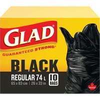 74L Garbage Bags, Regular, 26" W x 33" L, Black Sidevic Inc.