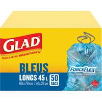 45L Recycling Bags, Regular, 24" W x 28" L, Blue Sidevic Inc.