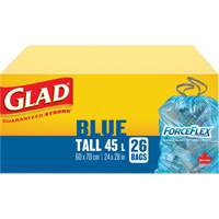45L Recycling Bags, Regular, 24" W x 28" L, Blue Sidevic Inc.