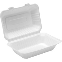Contenants &agrave; charni&egrave;re pour nourriture compostable, Bagasse, Rectangulaire Sidevic Inc.