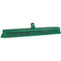 Heavy-Duty Push Broom, Fine/Stiff Bristles, 24", Green Sidevic Inc.