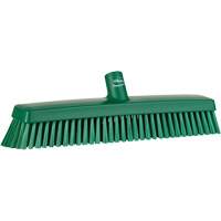Push Broom Head, Fine/Stiff Bristles, 16-1/2", Polyester/Polypropylene, Green Sidevic Inc.