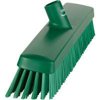 Push Broom Head, Fine/Stiff Bristles, 16-1/2", Polyester/Polypropylene, Green Sidevic Inc.