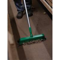 Push Broom Head, Fine/Stiff Bristles, 16-1/2", Polyester/Polypropylene, Green Sidevic Inc.