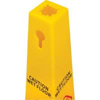C&ocirc;ne d'avertissement de plancher mouill&eacute;, Bilingue avec pictogramme Sidevic Inc.
