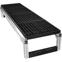 Trousse de plateforme de travail modulaire en aluminium &agrave; drainage ouvert FOUNDATION, 18" la x 72" pr, Capacit&eacute; de 400 lb, Enti&egrave;rement soud&eacute; Sidevic Inc.