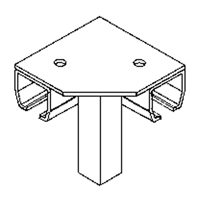 Floor Mount Curtain Partition 90° Corner Connector Sidevic Inc.