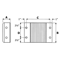 Laminated Dock Bumpers, Horizontal, Rubber, 12" W x 6" D x 10" H Sidevic Inc.