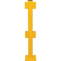 Poteau en ligne pour garde-corps l&eacute;gers, Acier, 42" h, Jaune s&eacute;curit&eacute; OSHA Sidevic Inc.