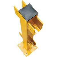 Poteau en ligne pour garde-corps l&eacute;gers, Acier, 42" h, Jaune s&eacute;curit&eacute; OSHA Sidevic Inc.