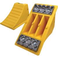 40 Ton Large Equipment Wheel Chock with Aluminum Cleats, Urethane, Yellow Sidevic Inc.