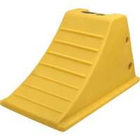 75 Ton Large Equipment Wheel Chock with Aluminum Cleats, Urethane, Yellow Sidevic Inc.