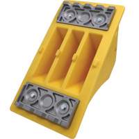 75 Ton Large Equipment Wheel Chock with Aluminum Cleats, Urethane, Yellow Sidevic Inc.