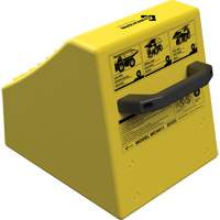 Checkers Safety Heavy-Duty Ultra Class Mining Wheel Chock without Bracket, HDPE, Yellow, 14-1/2" W x 17-1/2" D x 16" H Sidevic Inc.