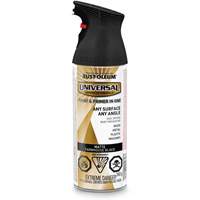 Peinture-&eacute;mail et couche de fond Universal, Noir fermette, Mat, Canette a&eacute;rosol Sidevic Inc.