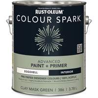 Colour Spark Interior Pre-Tinted Paint + Primer Wall Paint, Clay Mask Green, Eggshell, 3.78 L, Gallon Sidevic Inc.